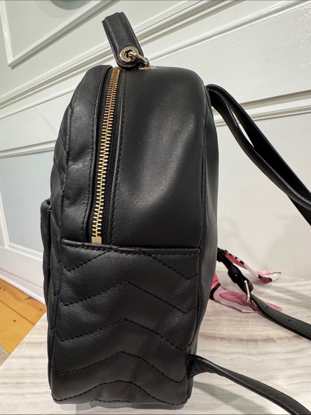 kate spade Bag Reese Park Black Quilted Leather Backpack - Picture 6 of 17